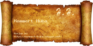 Hemmert Huba névjegykártya